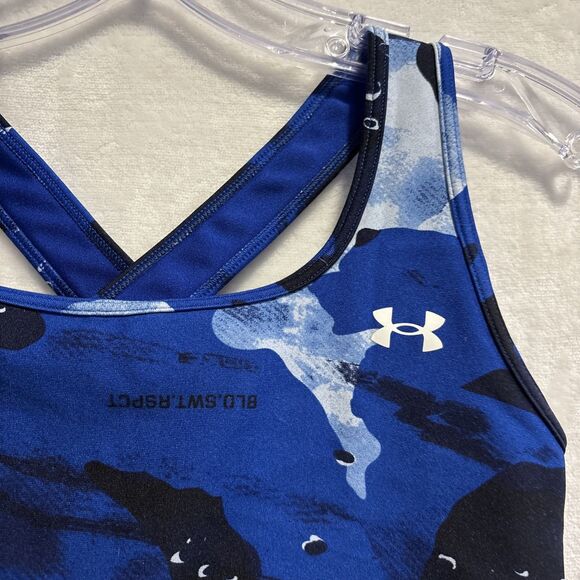 Under Armour Project Rock Blood Sweat Respect Printed Sports Bra Women's Medium - Picture 3 of 14
